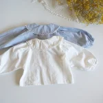 [66-100cm] イチゴ刺繍 シャツ