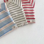 [66-90cm]ロンパース オールインワン ボーダー ベビー服 - Image 5