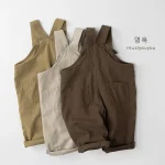 [80-130cm]サロペット レトロ 英字 カジュアル 履きやすい ボトムス - Image 5