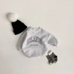 [66-100cm] 韓国風 英字柄 ロンパース - Image 7