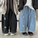 [80-140cm] デニム カジュアル ロング パンツ - Image 10