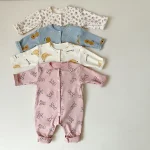 [66-90cm]ウサギor花柄ORパンダ オールインワン - Image 4