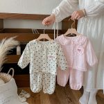 [73-100cm]ドット チェック ルームウェア セットアップ