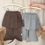 [73-110cm]フェイクレイヤード ベルパンツ - Image 3