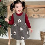 [73-100cm] レトロ 花柄 ジャンパースカート - Image 8