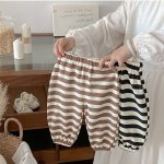 [73-100cm]立体ポケット ボーダー パンツ - Image 9