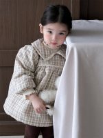 [73-100cm]レース チェックの厚手 ワンピース - Image 5