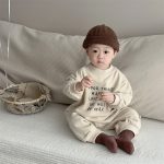 [66-90cm]英字入り 長袖 オールインワン - Image 3