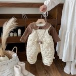 [66-90cm] キルティング サロペット&裏起毛 インナー - Image 4