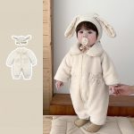 [66-100cm] 蝶結び柄 カバーオール&フード