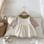 [73-110cm]コントラストカラー ニット ワンピース - Image 3