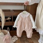 [66-90cm] お花 刺繍 レース襟 カバーオール - Image 7