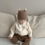 [66-100cm]カジュアル クマロゴ オシャレ トレーナー - Image 7