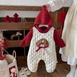 [66-90cm] キルティング わんちゃん カバーオール、フード付きニット - Image 4