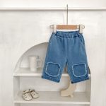 [73-110cm]フリンジ ストレート デニムパンツ - Image 3