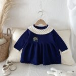 [73-110cm]小花 刺繍 ニット ワンピース - Image 11