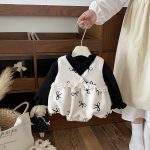 [66-90cm] ボア リボン 刺繍 ロンパース - Image 10