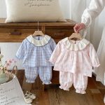 [73-100cm]フリル襟 カートゥーン プリント ルームウェア セットアップ - Image 3