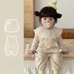 [73-100cm]大ポケット サロペットパンツ&フリルトップス - Image 4