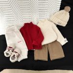 [73-110cm] 刺繍入り ハイネック ニット - Image 3