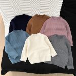 [73-110cm] あったか 無地 ニットセーター - Image 4