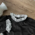 [66-90cm] 韓国風 フリル襟 ロンパース - Image 4