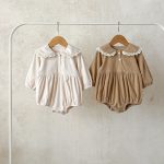 [66-100cm]フリル襟 コーデュロイ ロンパース - Image 6