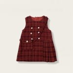 [80-140cm] チェックジャンパースカート&フリルニット&バッグ3点セット - Image 6