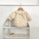 [66-90cm] レースカラー パッド プリント ロンパース - Image 5