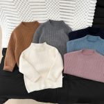 [73-110cm] あったか 無地 ニットセーター - Image 6