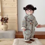 [66-100cm] 韓国風 あったか カバーオール&マフラー