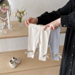 [66-100cm]蝶結び リブ レギンス - Image 10