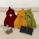 [73-110cm] フード付き ニット プルオーバー - Image 4