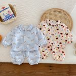 [73-100cm]レインボー ボーダー 小犬 セットアップ ルームウェア - Image 15