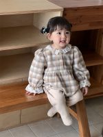 [66-90cm]レース チェック柄 ロンパース - Image 8