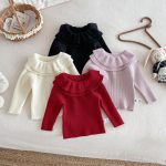 [66-100cm]ダブル フリル襟 ニット セーター