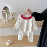 [66-100cm]丸首 さくらんぼ柄 セットアップ ルームウェア - Image 6