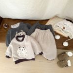 [73-110cm]韓国風 キャラ あったか セットアップ - Image 8