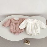[66-90cm] キュートなフリルレースプラッシュ ロンパース - Image 4