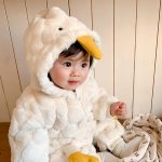 [66-90cm] アヒル柄 フード付き オールインワン - Image 3