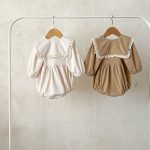 [66-100cm]フリル襟 コーデュロイ ロンパース - Image 10