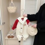 [66-100cm] わんちゃん 刺繍 ニットカバーオール - Image 3