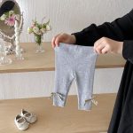 [66-100cm]蝶結び リブ レギンス - Image 11