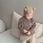 [66-100cm]カジュアル クマロゴ オシャレ トレーナー - Image 3