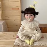 [73-100cm]大ポケット サロペットパンツ&フリルトップス - Image 5