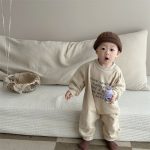 [66-90cm]英字入り 長袖 オールインワン - Image 6