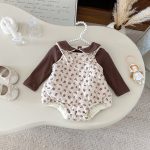 [66-90cm] 花柄 キャミロンパース&裏起毛 トップス - Image 7