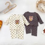 [73-100cm]ドット くま ルームウェア セットアップ - Image 9