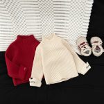 [73-110cm] 刺繍入り ハイネック ニット - Image 5