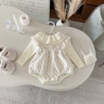 [66-90cm] ベロア 中綿 ロンパース